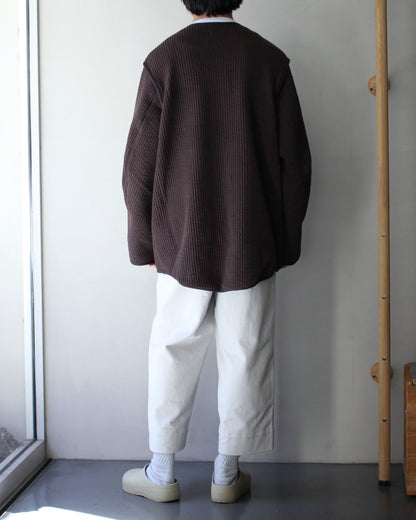 MATSUFUJI/STRIPE JACQUARD OVER JACKET "BROWN"