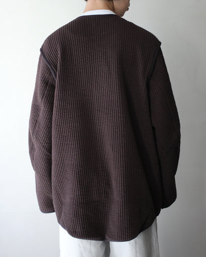 MATSUFUJI/STRIPE JACQUARD OVER JACKET "BROWN"
