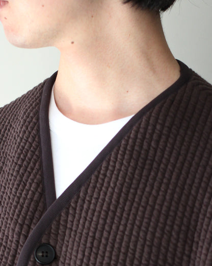 MATSUFUJI/STRIPE JACQUARD OVER JACKET "BROWN"