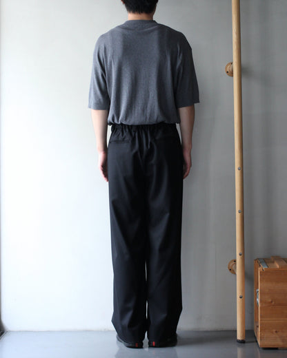 ssstein/WOOL FLANNEL EASY WIDE TROUSERS "BLACK"