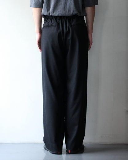 ssstein/WOOL FLANNEL EASY WIDE TROUSERS "BLACK"