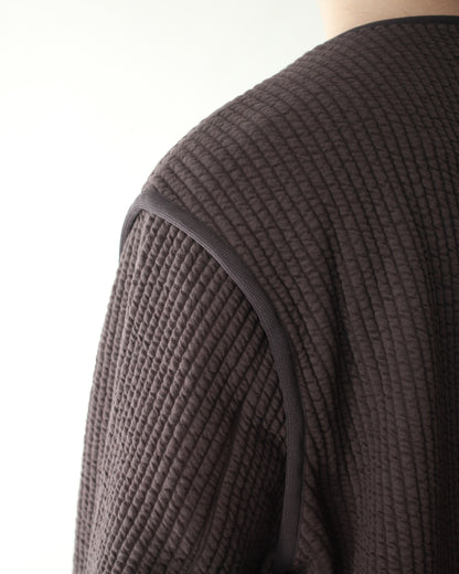 MATSUFUJI/STRIPE JACQUARD OVER JACKET "BROWN"