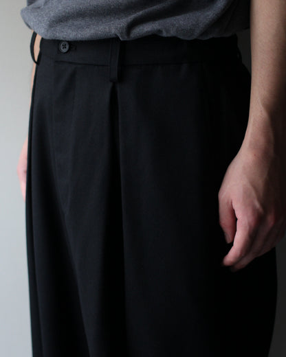 ssstein/WOOL FLANNEL EASY WIDE TROUSERS "BLACK"