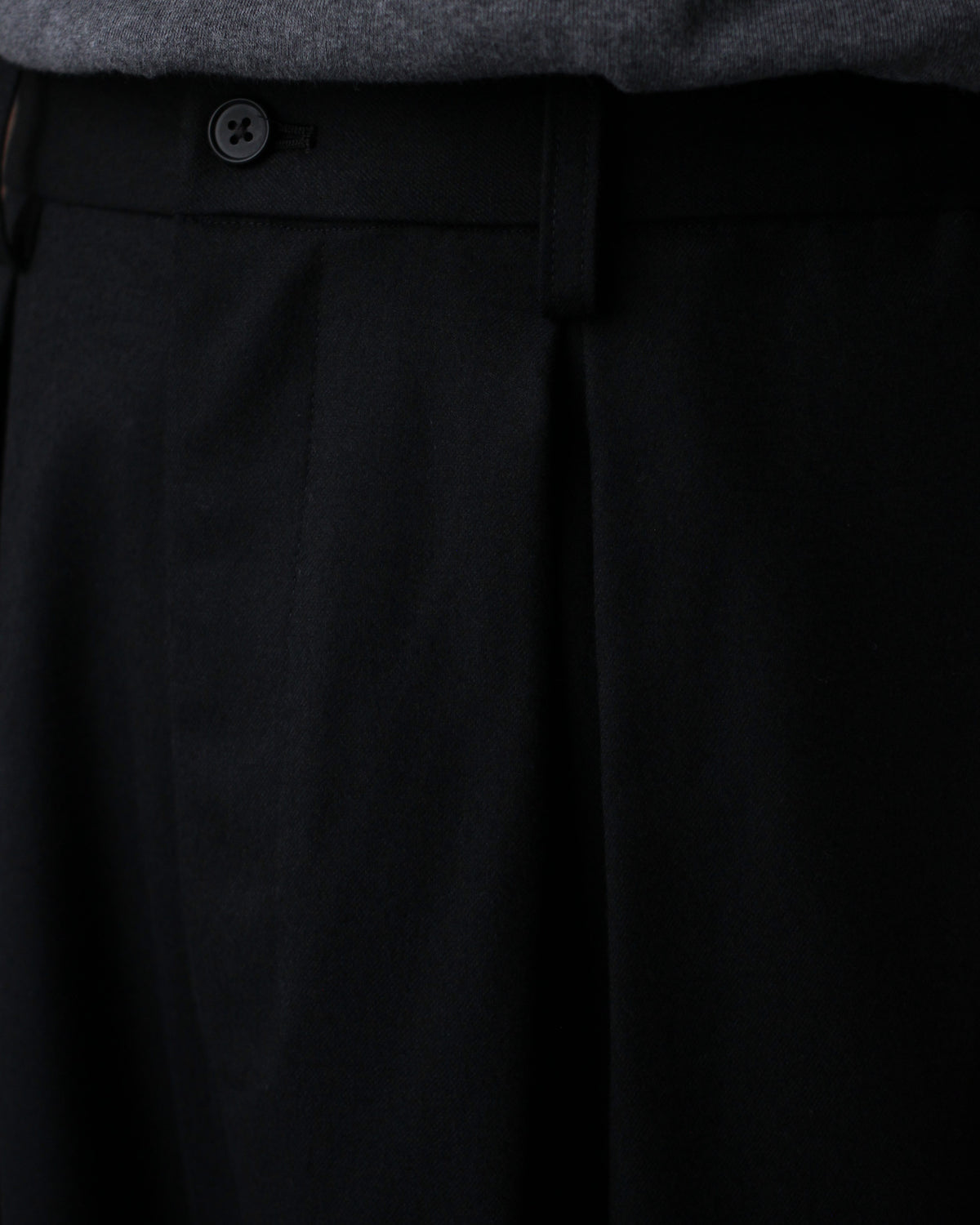 ssstein/WOOL FLANNEL EASY WIDE TROUSERS "BLACK"