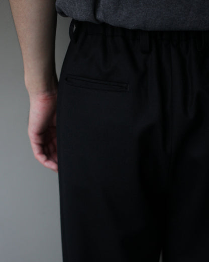 ssstein/WOOL FLANNEL EASY WIDE TROUSERS "BLACK"