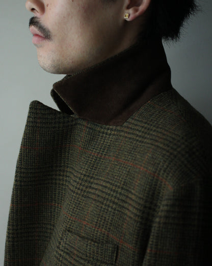 ssstein/BRITISH TWEED OVERSIZED PEAK LAPEL JACKET  "TWEED CHECK"