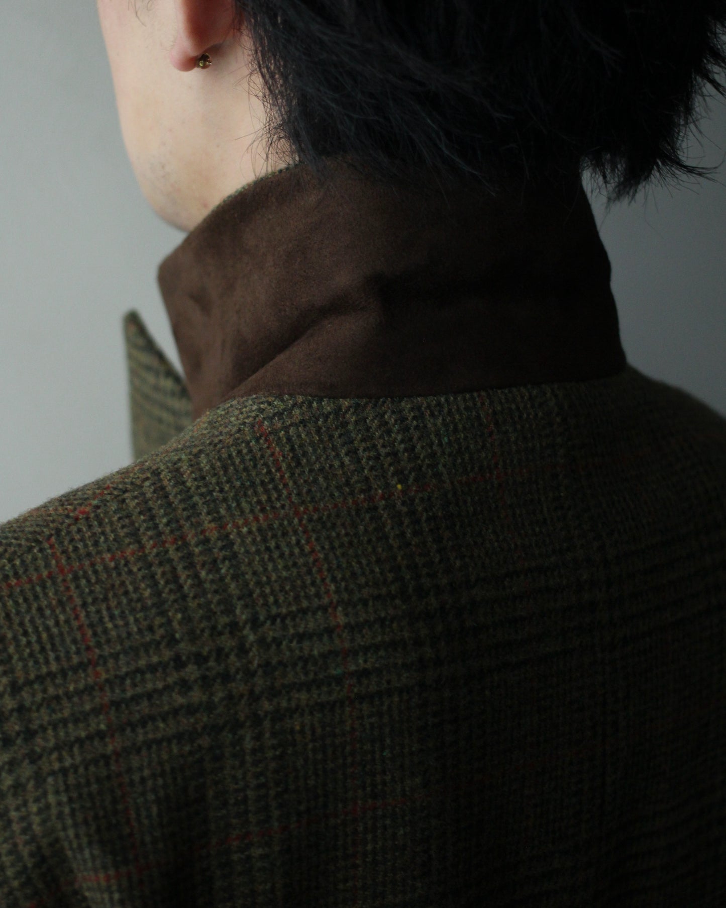 ssstein/BRITISH TWEED OVERSIZED PEAK LAPEL JACKET  "TWEED CHECK"