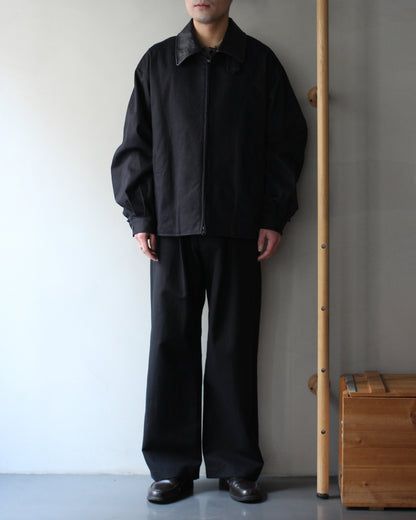 ssstein/SULFUR DYED BRUSHED CHINO ZIP JACKET "BLACK"