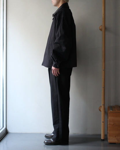 ssstein/SULFUR DYED BRUSHED CHINO ZIP JACKET "BLACK"