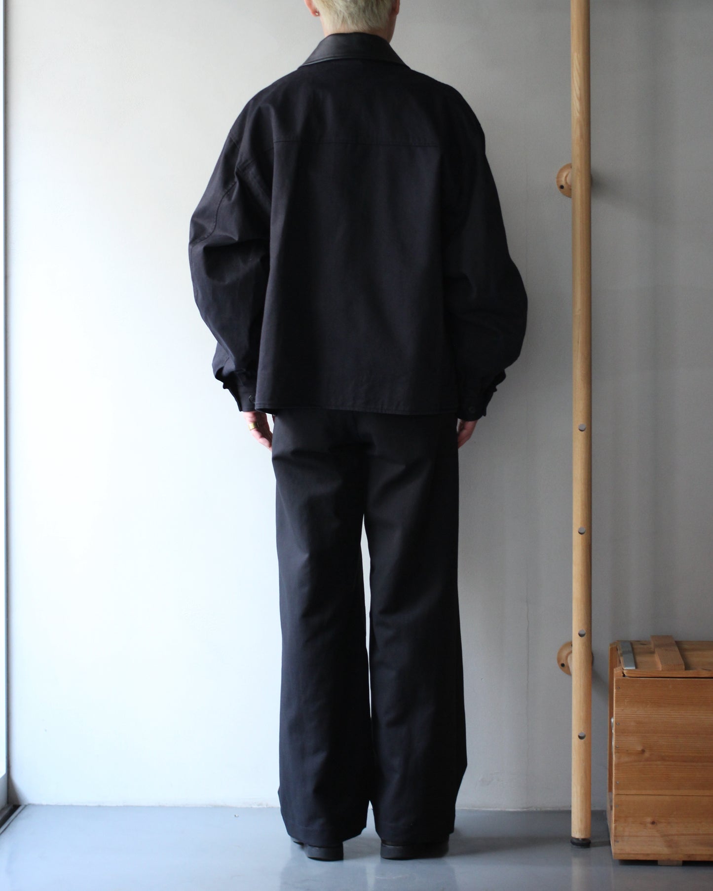 ssstein/SULFUR DYED BRUSHED CHINO ZIP JACKET "BLACK"