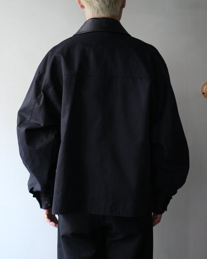 ssstein/SULFUR DYED BRUSHED CHINO ZIP JACKET "BLACK"