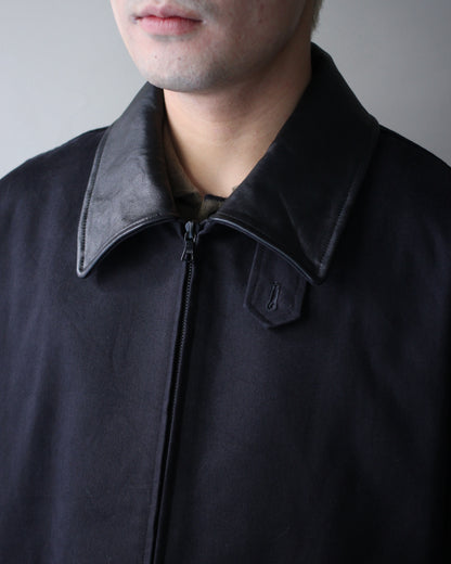ssstein/SULFUR DYED BRUSHED CHINO ZIP JACKET "BLACK"