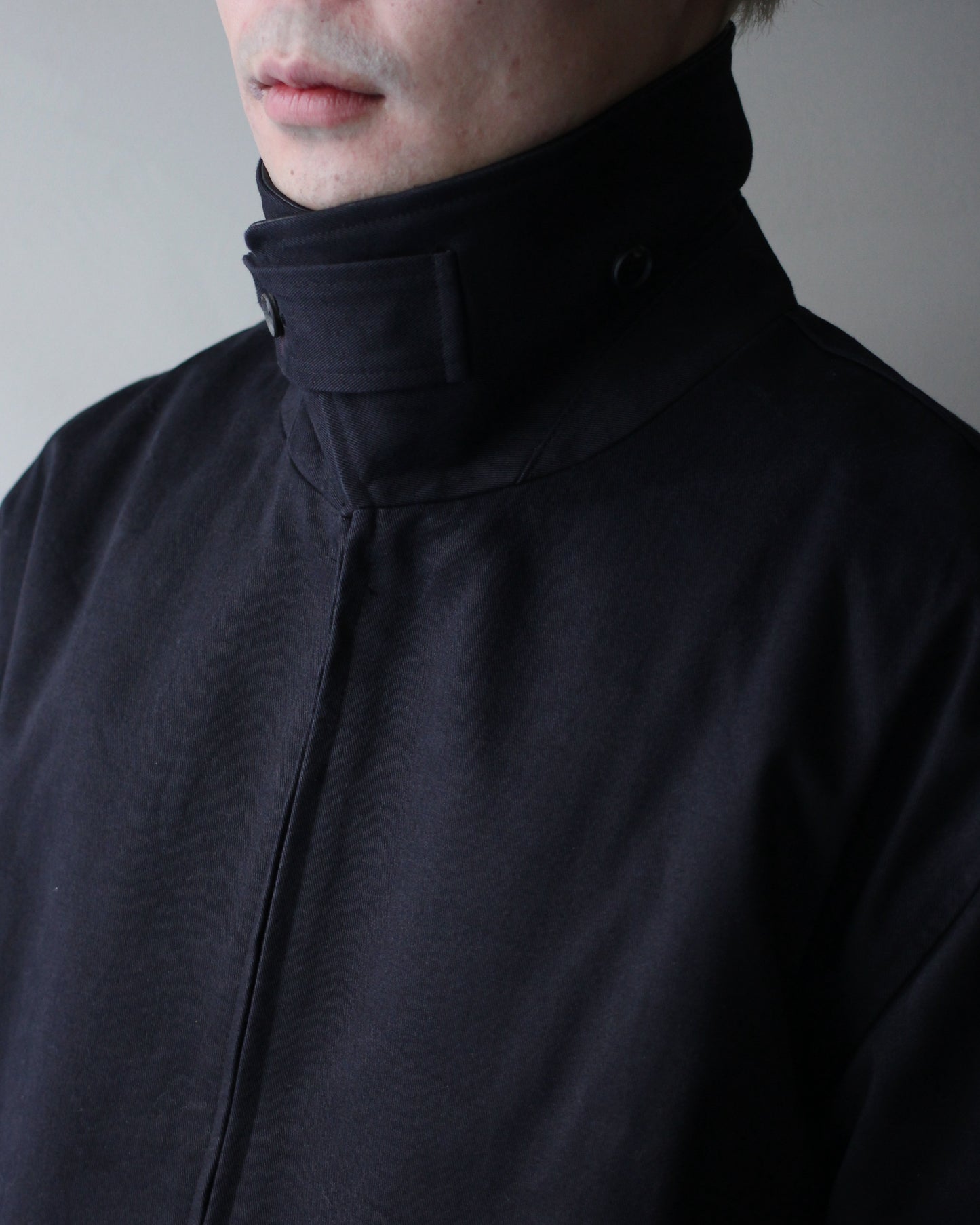 ssstein/SULFUR DYED BRUSHED CHINO ZIP JACKET "BLACK"