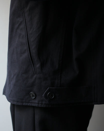 ssstein/SULFUR DYED BRUSHED CHINO ZIP JACKET "BLACK"