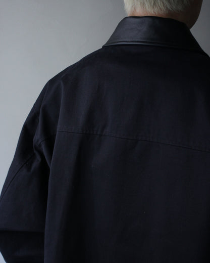 ssstein/SULFUR DYED BRUSHED CHINO ZIP JACKET "BLACK"