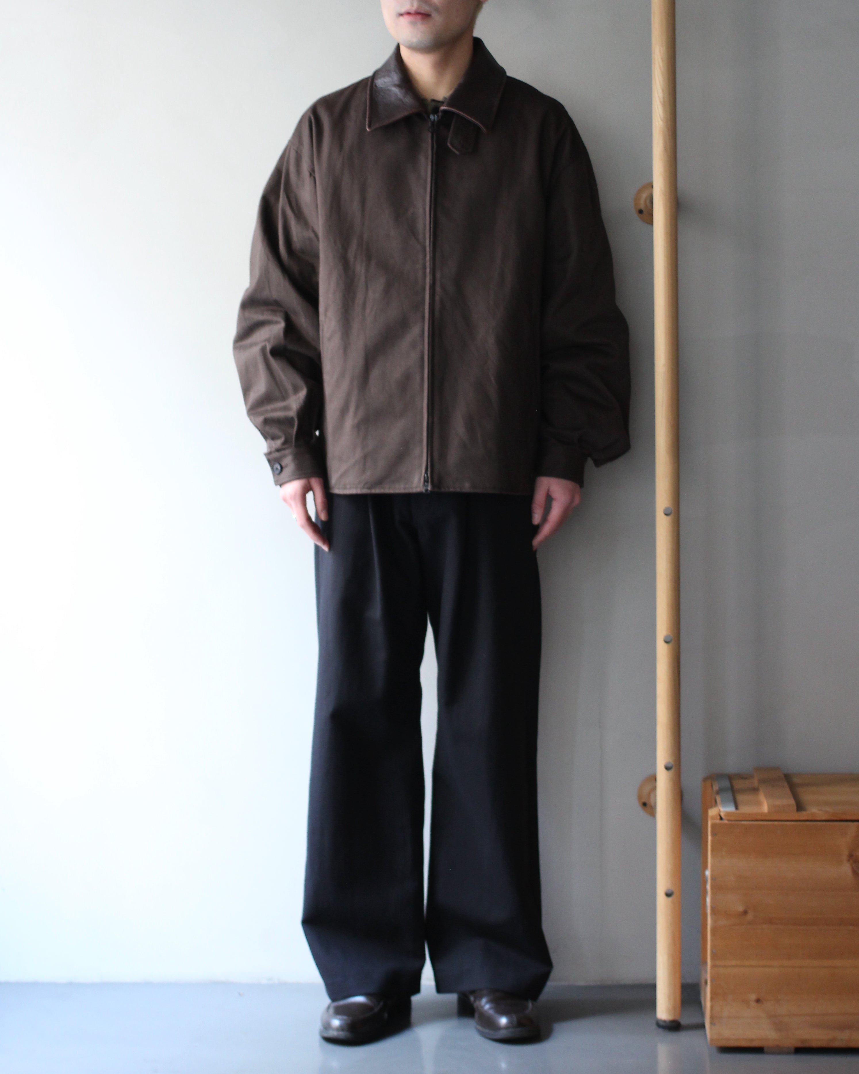 ssstein/SULFUR DYED BRUSHED CHINO ZIP JACKET 