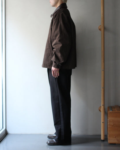 ssstein/SULFUR DYED BRUSHED CHINO ZIP JACKET "BROWN"