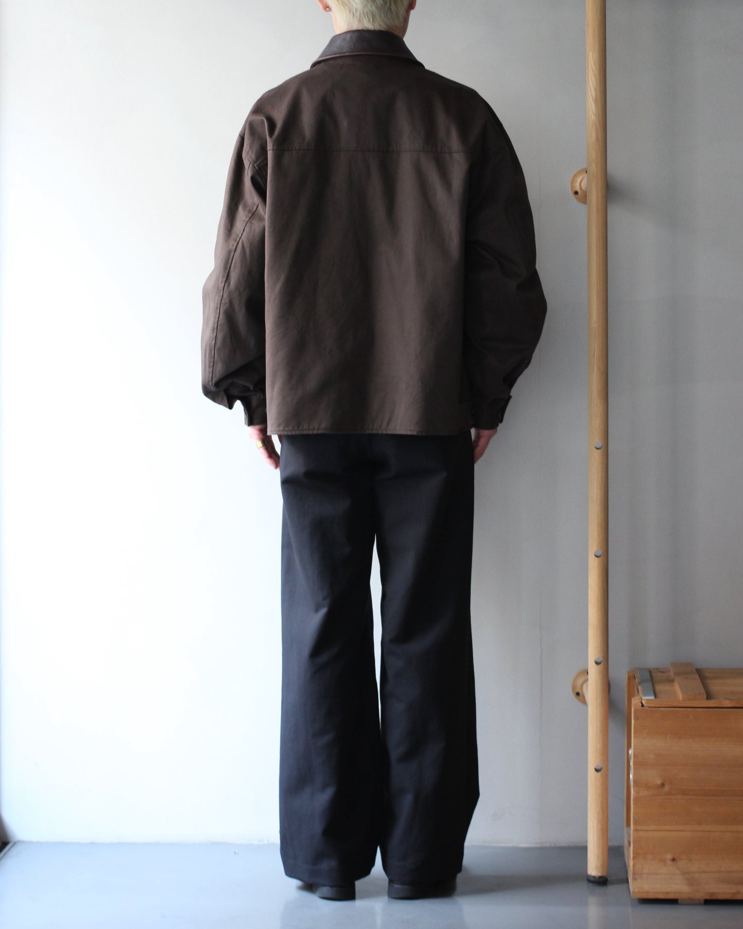 ssstein/SULFUR DYED BRUSHED CHINO ZIP JACKET "BROWN"