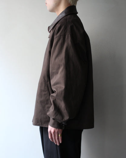 ssstein/SULFUR DYED BRUSHED CHINO ZIP JACKET "BROWN"