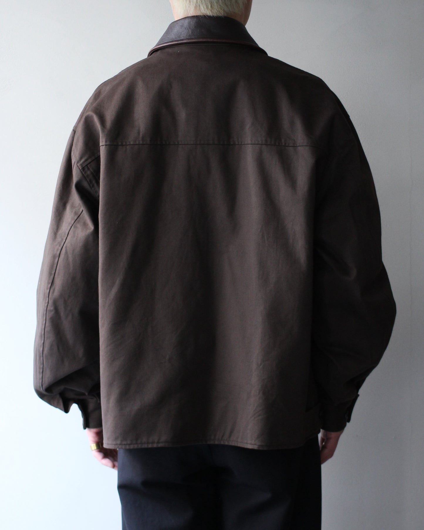 ssstein/SULFUR DYED BRUSHED CHINO ZIP JACKET "BROWN"