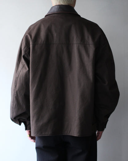 ssstein/SULFUR DYED BRUSHED CHINO ZIP JACKET "BROWN"