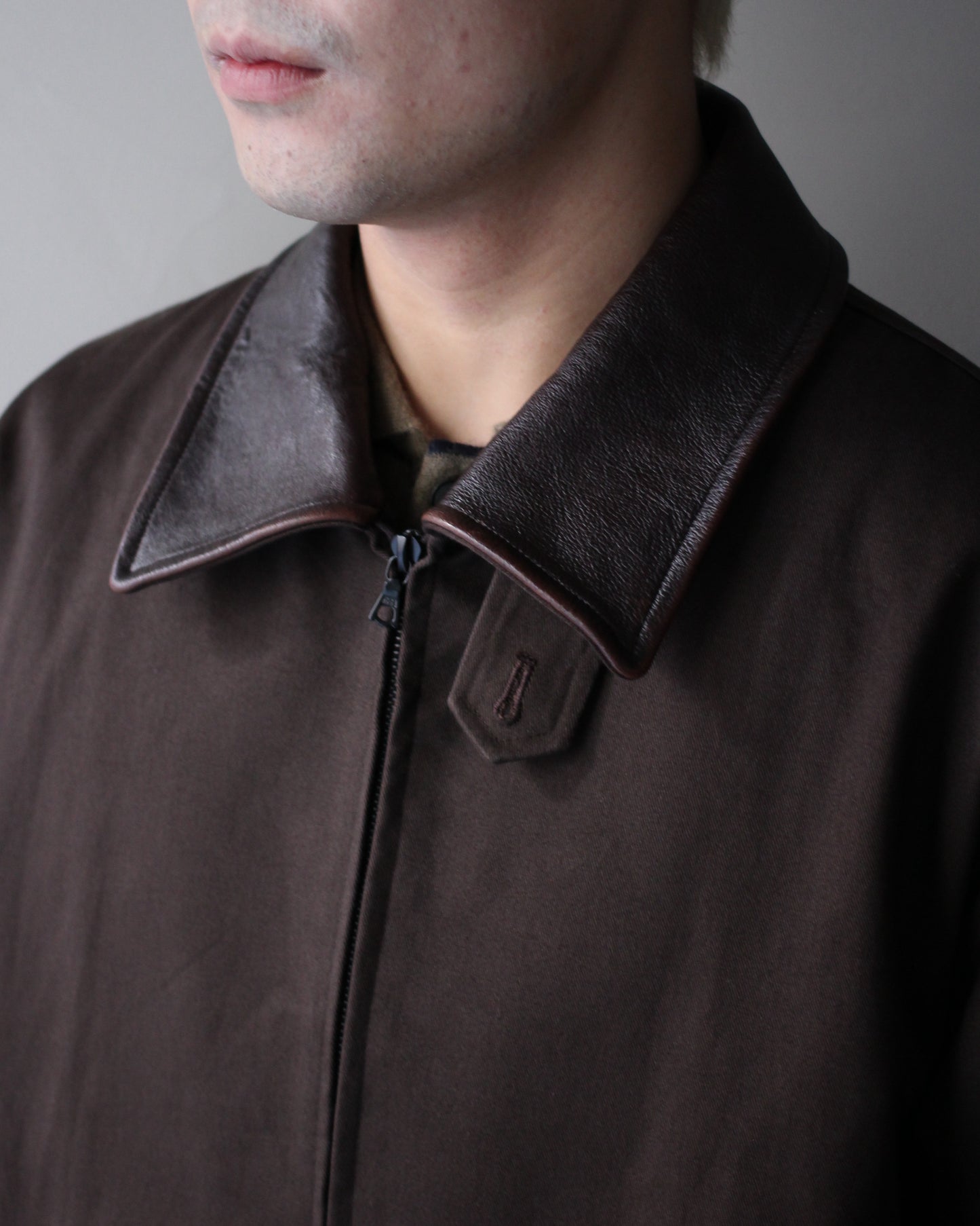 ssstein/SULFUR DYED BRUSHED CHINO ZIP JACKET "BROWN"