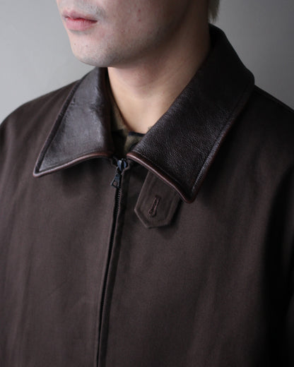 ssstein/SULFUR DYED BRUSHED CHINO ZIP JACKET "BROWN"