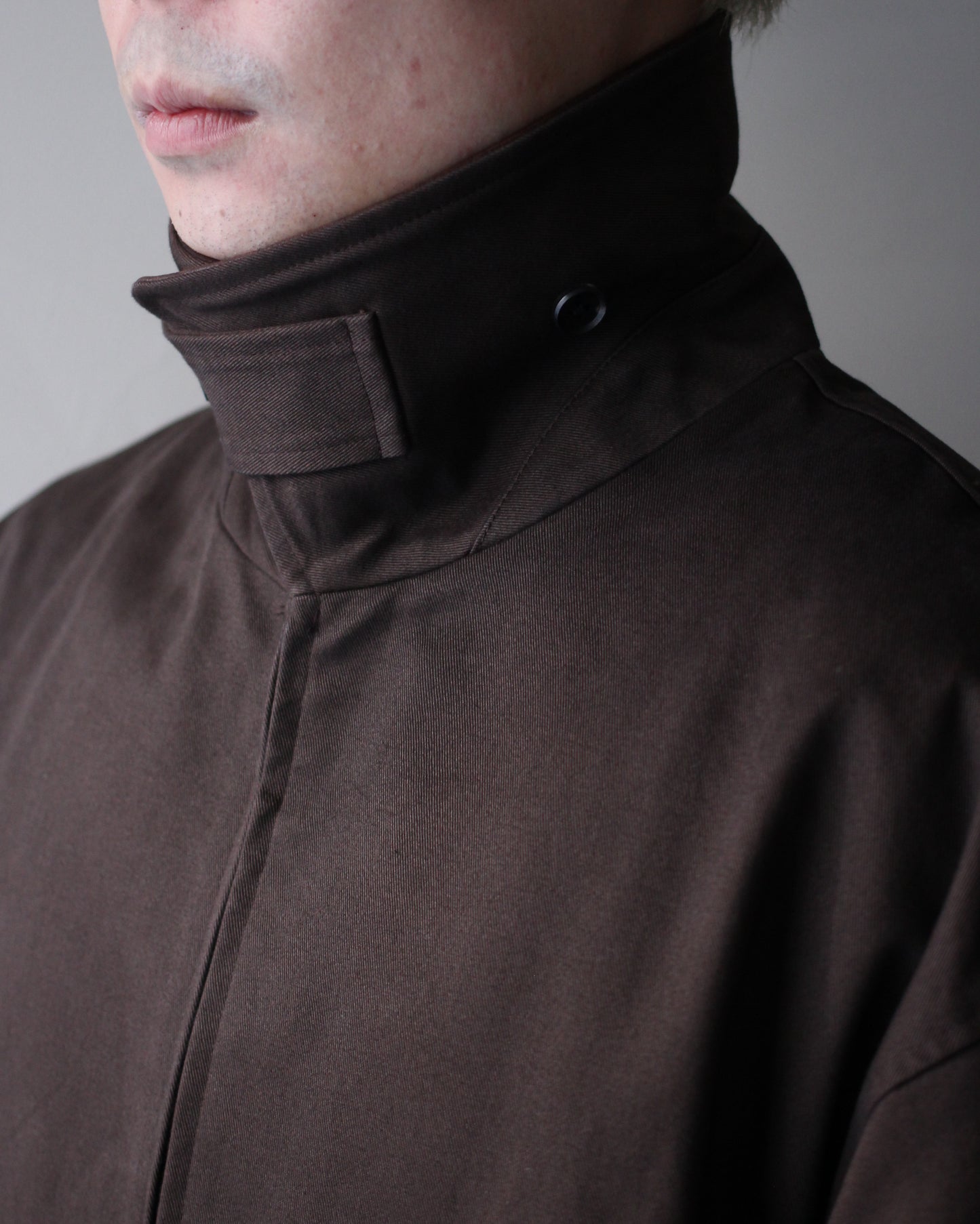 ssstein/SULFUR DYED BRUSHED CHINO ZIP JACKET "BROWN"