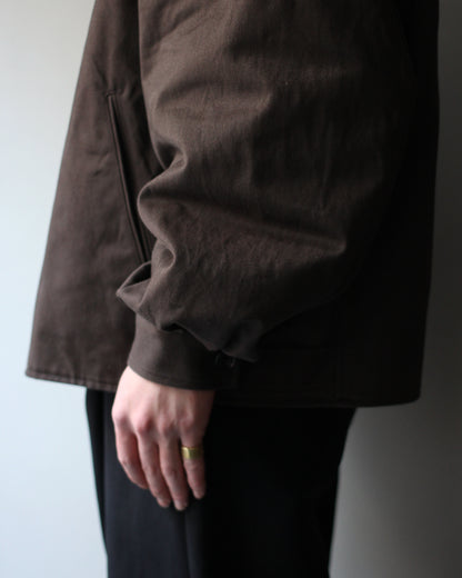 ssstein/SULFUR DYED BRUSHED CHINO ZIP JACKET "BROWN"