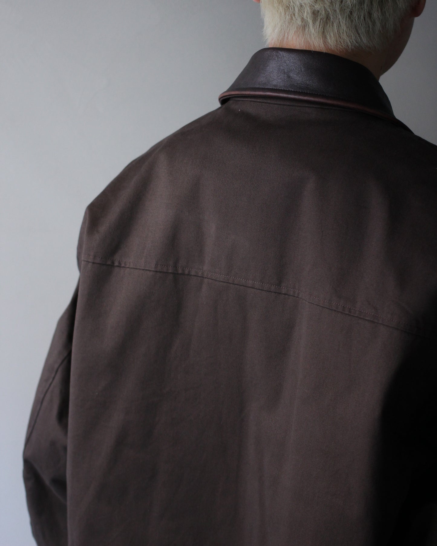 ssstein/SULFUR DYED BRUSHED CHINO ZIP JACKET "BROWN"