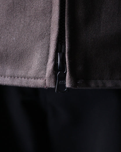 ssstein/SULFUR DYED BRUSHED CHINO ZIP JACKET "BROWN"