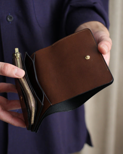 forme/Short wallet ILCEA×DOUBLE "Black×Brown"