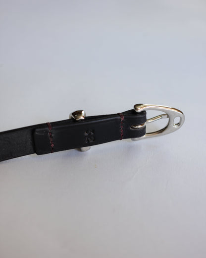 HERALDIC BELTS / 3/4inch IMITATION STIRRUP "BLACK×BURGUNDY THREAD"
