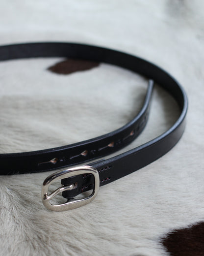 HERALDIC BELTS / 3/4inch SWAGE "BLACK×BURGUNDY THREAD"