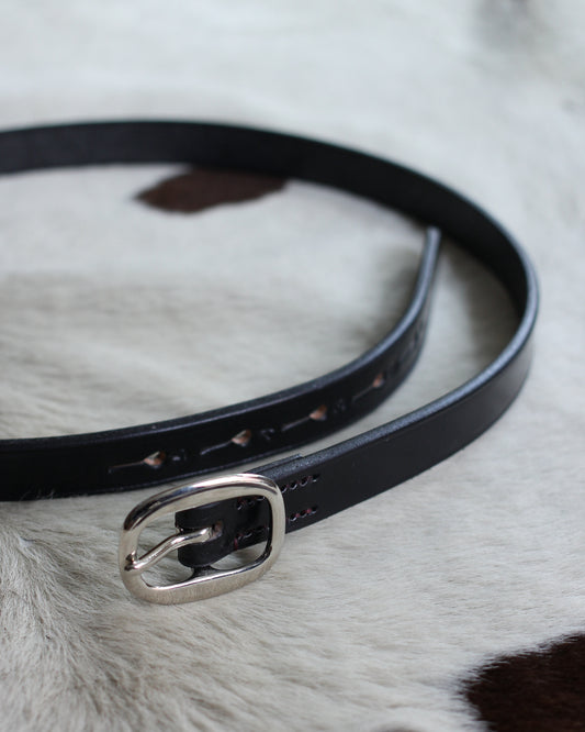 HERALDIC BELTS / 3/4inch SWAGE "BLACK×BURGUNDY THREAD"