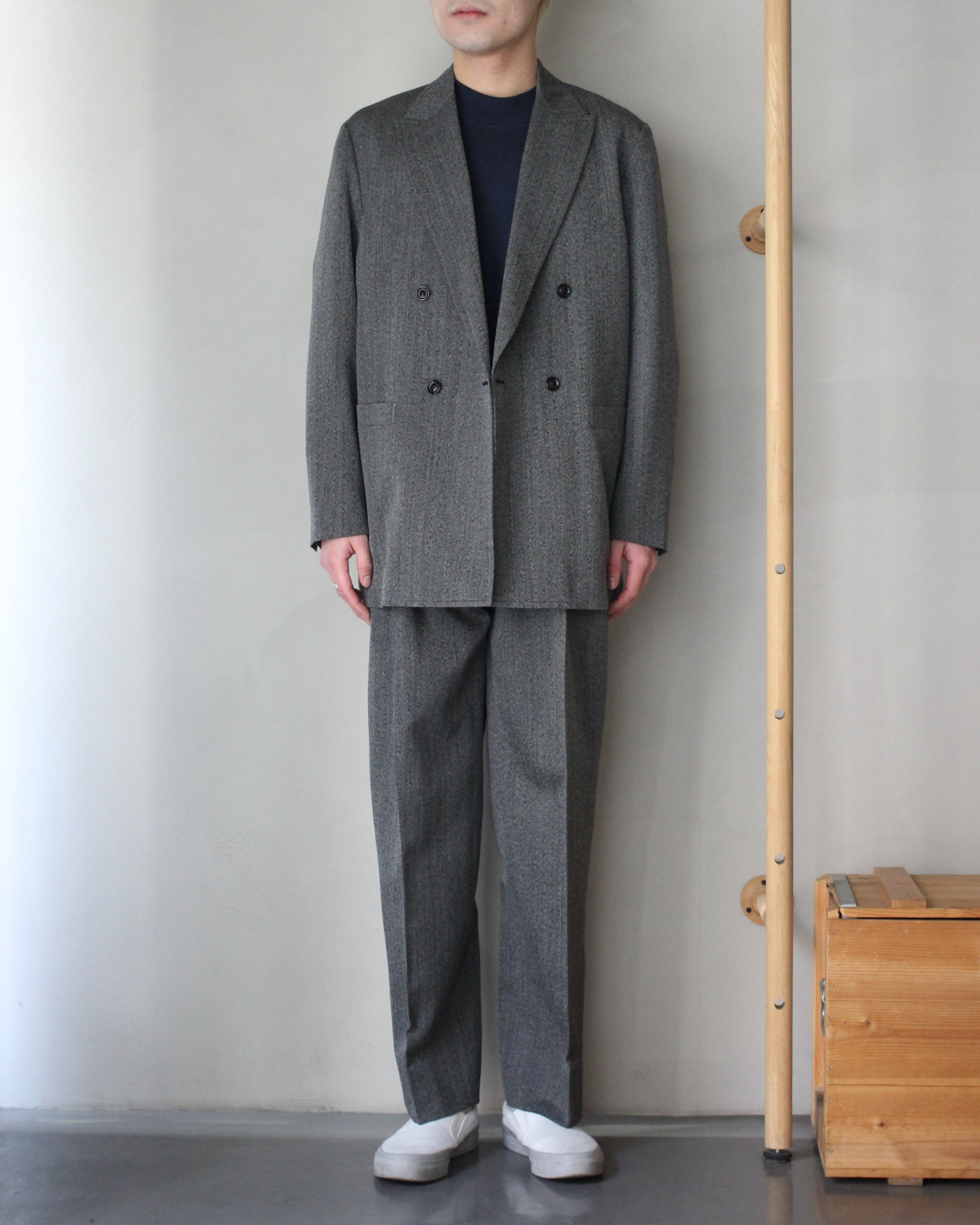 ULTERIOR/WOOL WASHI HERRINGBONE DB JKT 