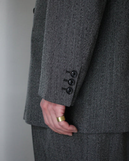 ULTERIOR/WOOL WASHI HERRINGBONE DB JKT "BLACK"