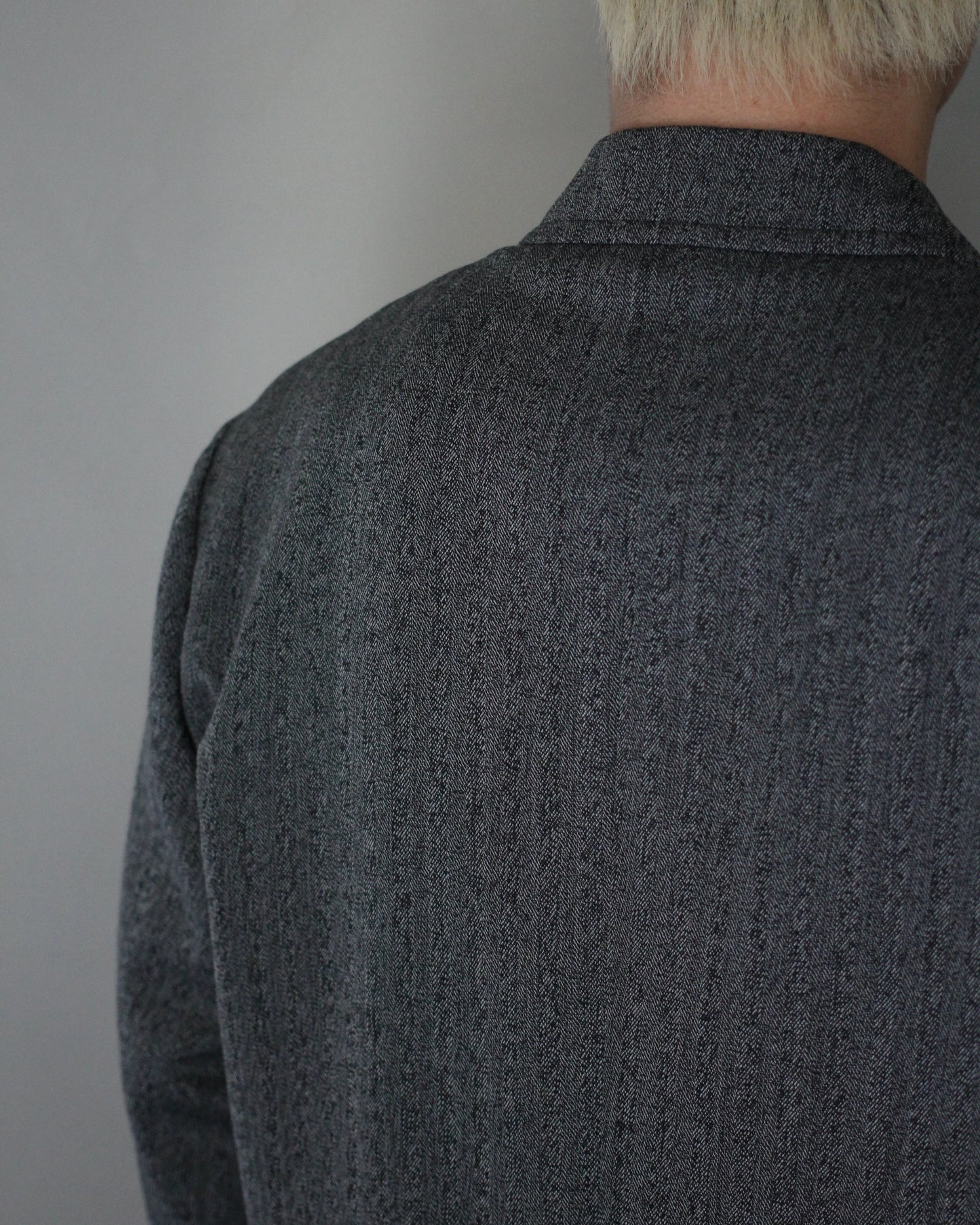 ULTERIOR/WOOL WASHI HERRINGBONE DB JKT "BLACK"