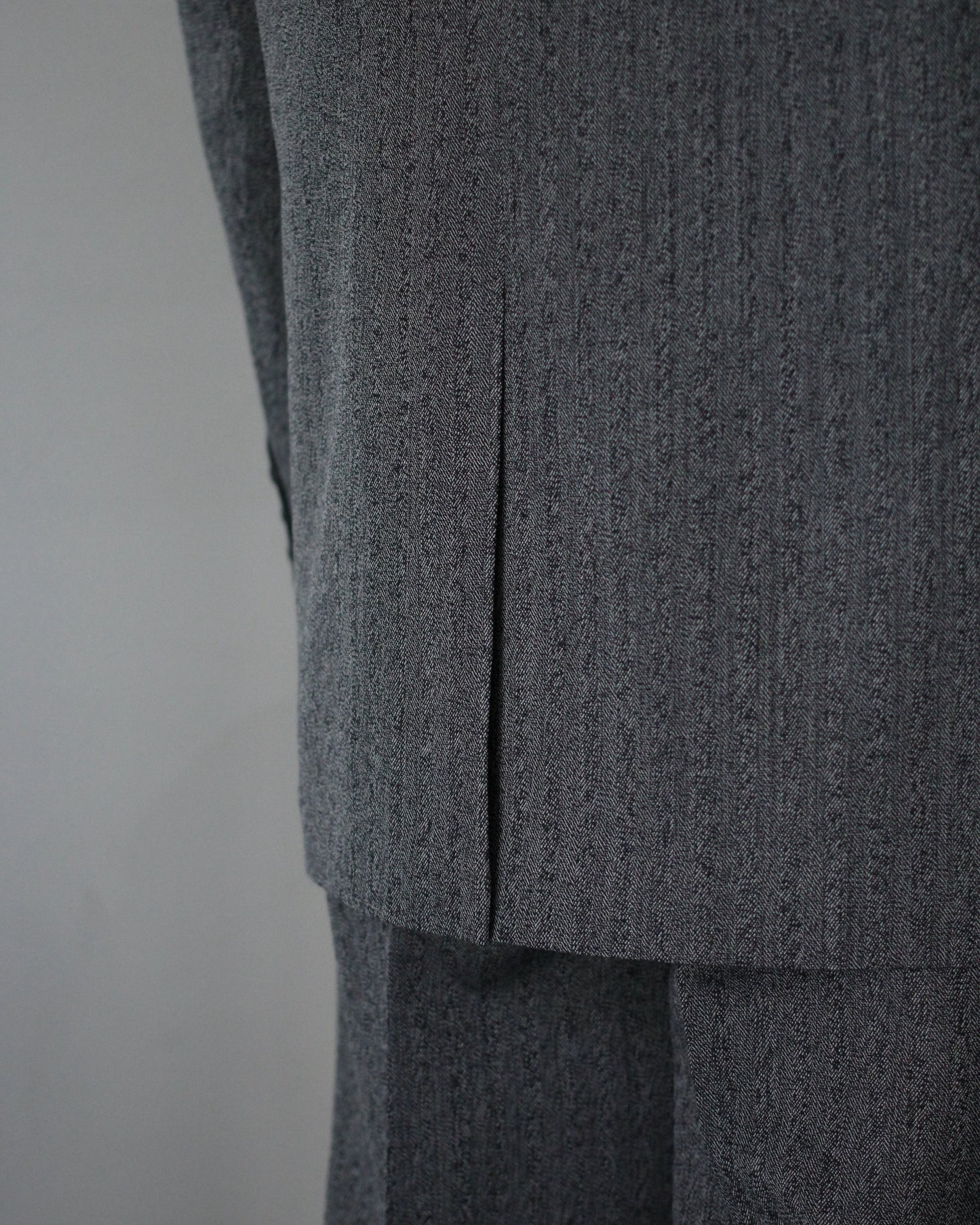 ULTERIOR/WOOL WASHI HERRINGBONE DB JKT "BLACK"