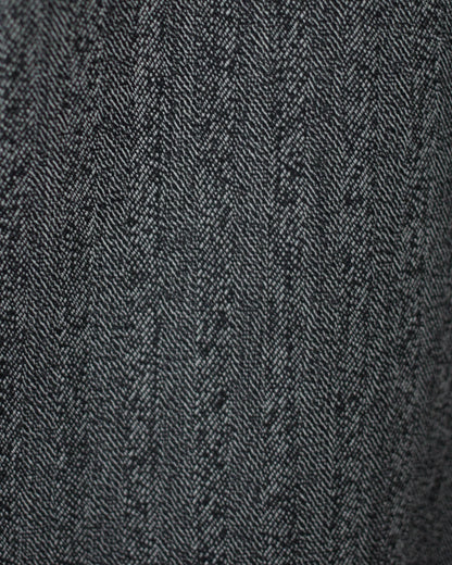 ULTERIOR/WOOL WASHI HERRINGBONE TUCKED TROUSERS "BLACK"