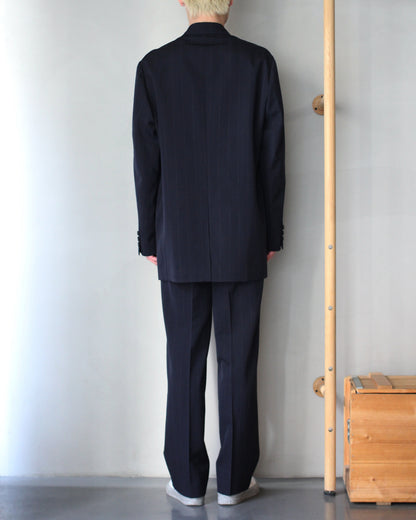 ULTERIOR/WOOL WASHI STRIPE DB JKT "DARK NAVY"