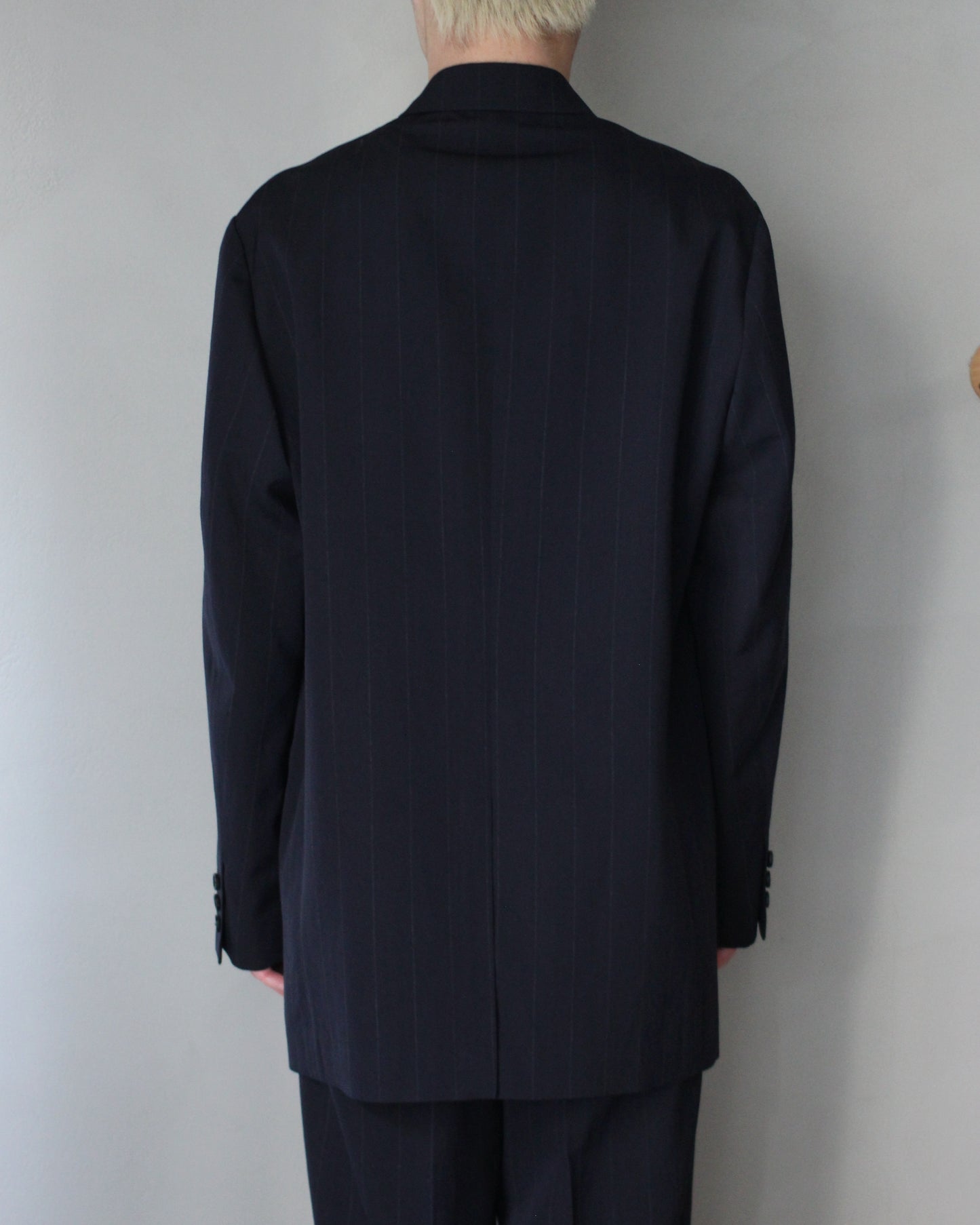 ULTERIOR/WOOL WASHI STRIPE DB JKT "DARK NAVY"