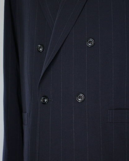 ULTERIOR/WOOL WASHI STRIPE DB JKT "DARK NAVY"