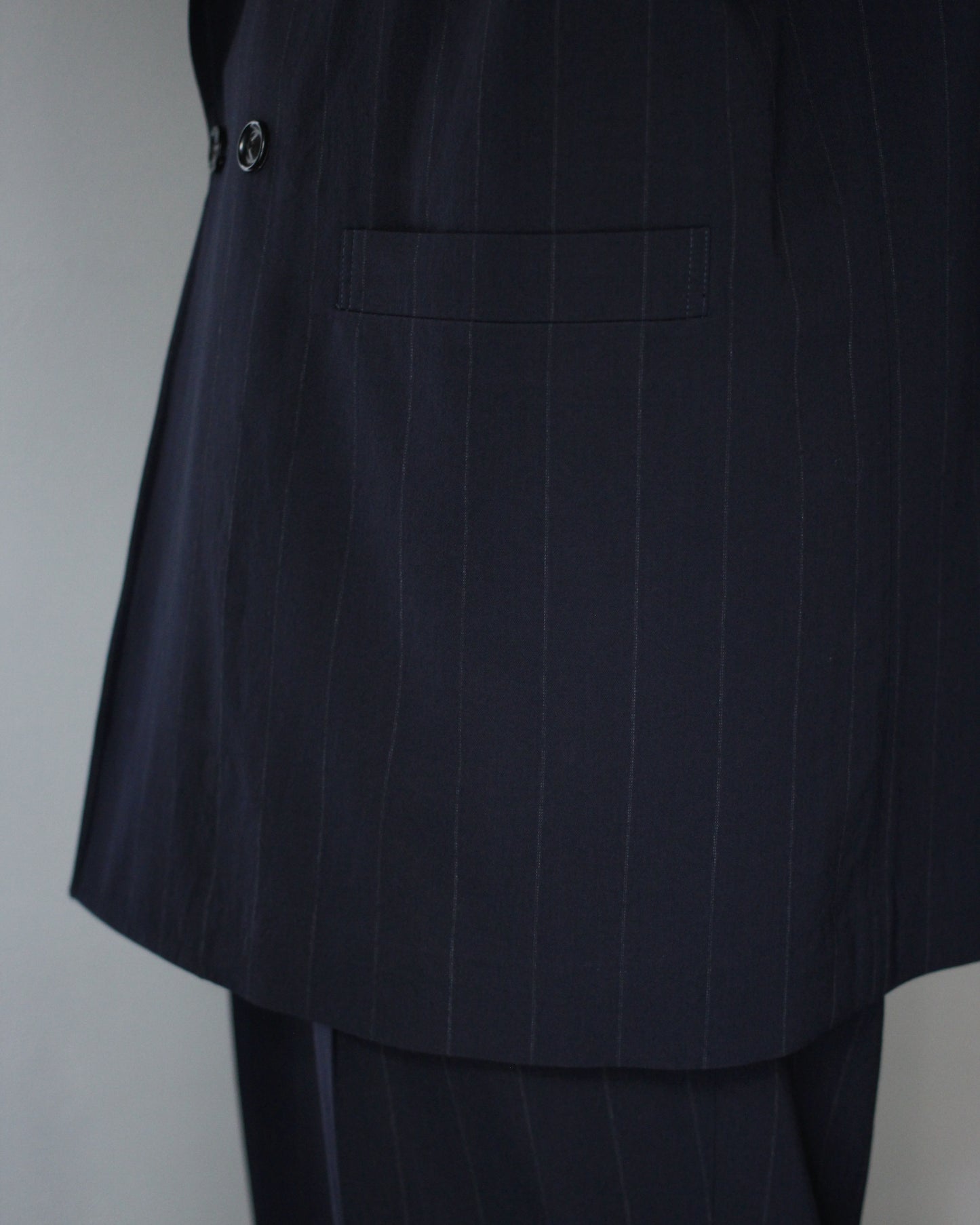 ULTERIOR/WOOL WASHI STRIPE DB JKT "DARK NAVY"