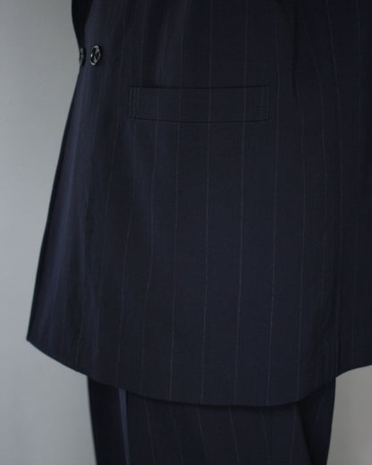 ULTERIOR/WOOL WASHI STRIPE DB JKT "DARK NAVY"
