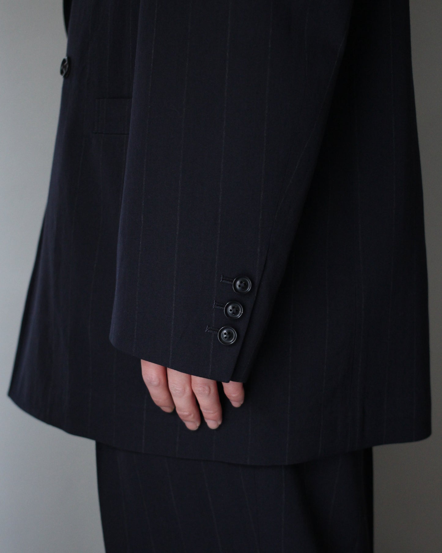 ULTERIOR/WOOL WASHI STRIPE DB JKT "DARK NAVY"