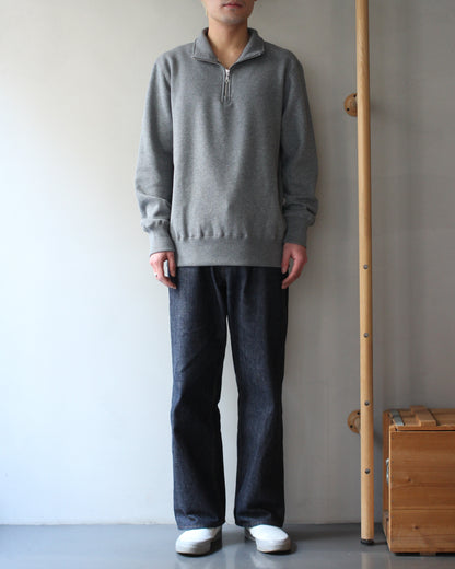 VICTORIA ATHLETICS/ZIP MOCK (SOLID) "GRAY"