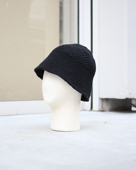 KIJIMA TAKAYUKI/LINEN KNIT SAILOR HAT "BLACK"