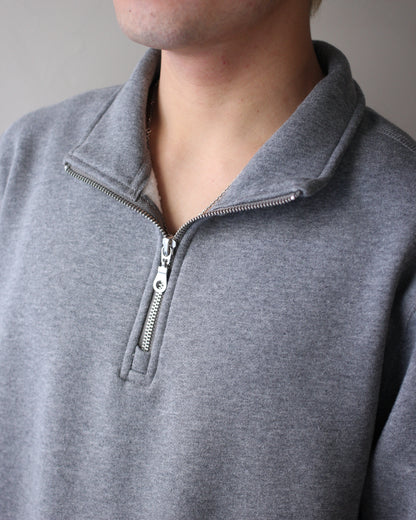 VICTORIA ATHLETICS/ZIP MOCK (SOLID) "GRAY"