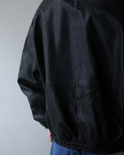 ssstein/MOUTON COLLAR CALF ZIP JACKET "BLACK"